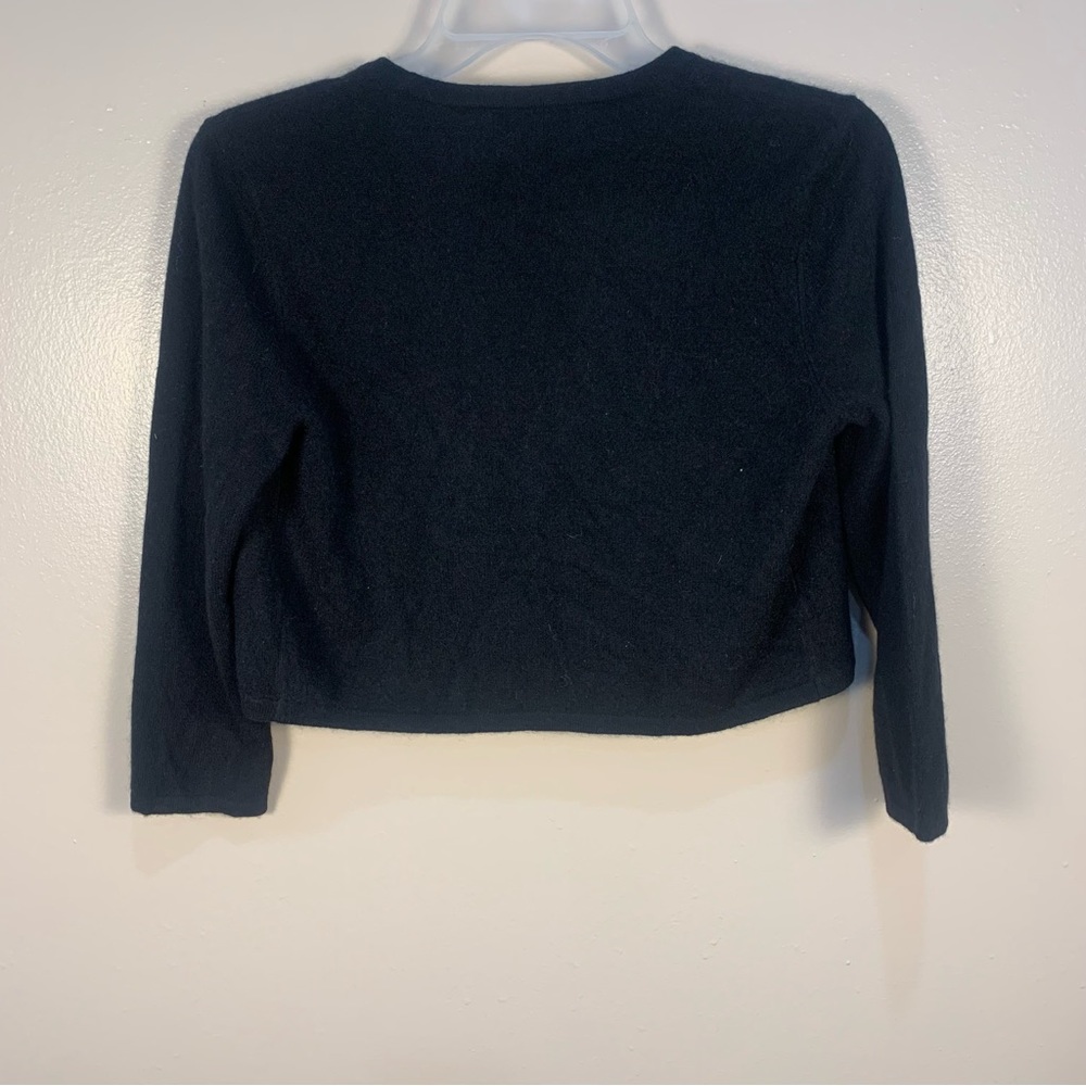 Saks Fifth Avenue Black Label 100% Cashmere Cropped Shrug Cardigan - Picture 6 of 9